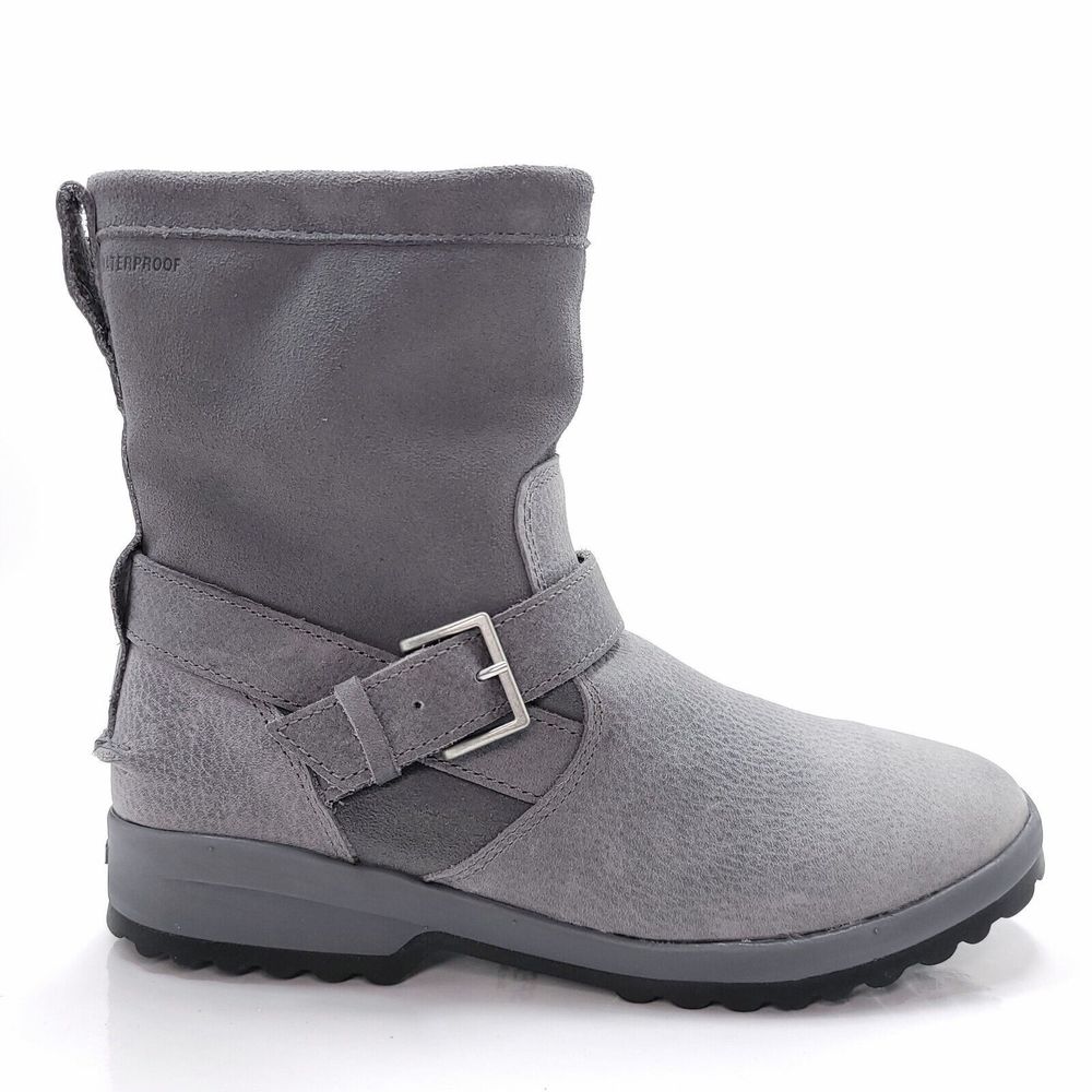 Sperry Womens Maritime Step In Pull On Gray Leather Waterproof Boots Size 7.5